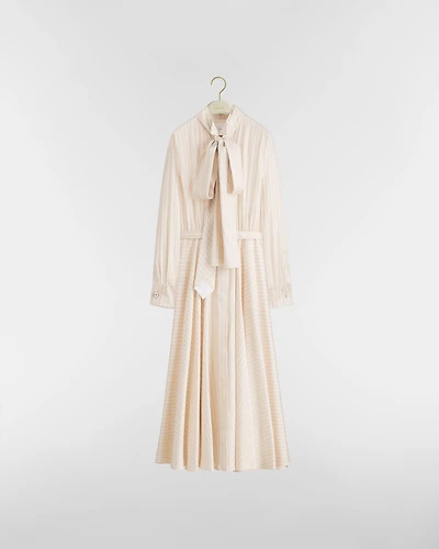 Mid-Length Shirtdress with Tie-Effect Neckline