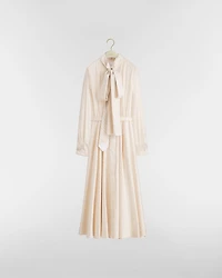 Mid-Length Shirtdress with Tie-Effect Neckline