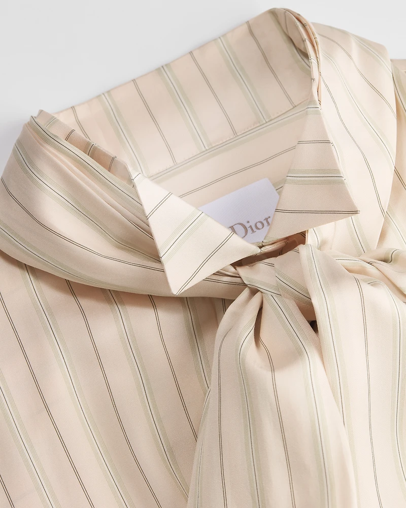 Mid-Length Shirtdress with Tie-Effect Neckline