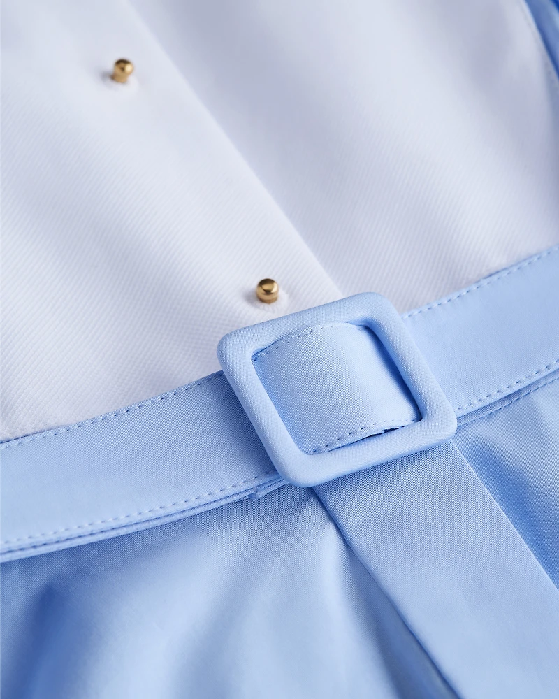 Mid-Length Plastron Shirtdress