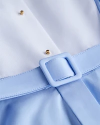 Mid-Length Plastron Shirtdress