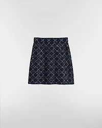 Macrocannage Flared Miniskirt