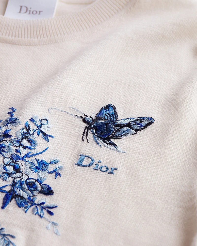 Short-Sleeved Embroidered Sweater