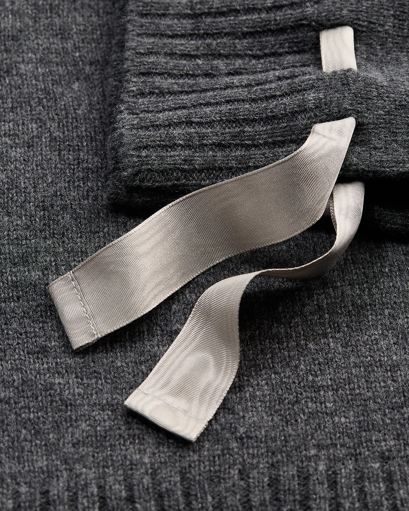 Sweater with Removable Satin Collar