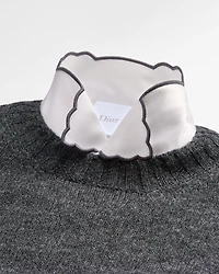 Sweater with Removable Satin Collar