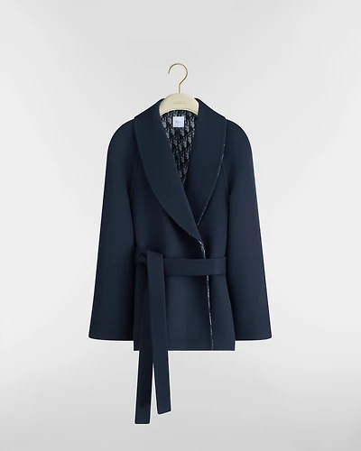Belted Cropped Double-Breasted Peacoat
