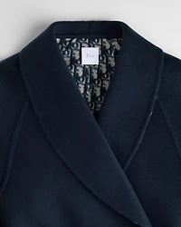 Belted Cropped Double-Breasted Peacoat