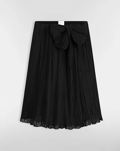 Pleated Skirt with Bow