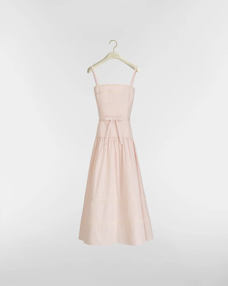 Mid-Length Flared Dress with Belt
