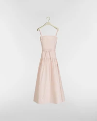 Mid-Length Flared Dress with Belt