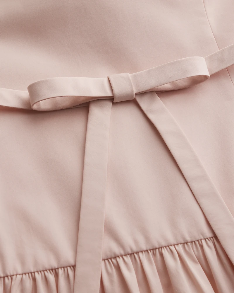 Mid-Length Flared Dress with Belt