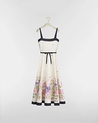 Mid-Length Flared Dress with Belt