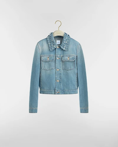 Dioriviera Cropped Jacket with Embroidered Collar
