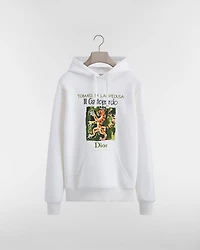 Hooded Sweatshirt with Book Cover Embroidery, Relaxed Fit