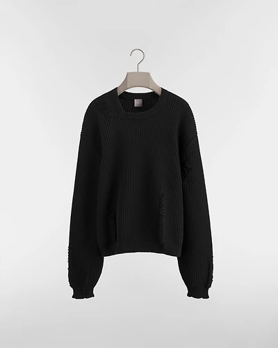 D-Neck Sweater, Oversized Fit