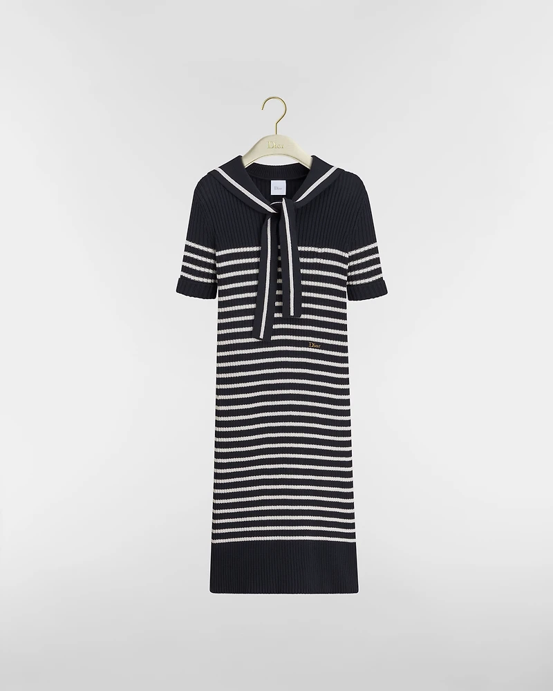 Dioriviera Dior Marinière Straight Dress with Sailor Collar