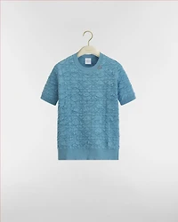 Macrocannage Short-Sleeved Sweater