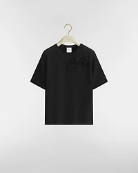 Short-Sleeved Embroidered Sweater