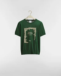 Book Cover Short-Sleeved Fitted Sweater