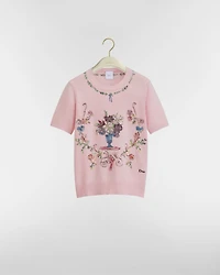 Dioriviera Embroidered Short-Sleeved Sweater