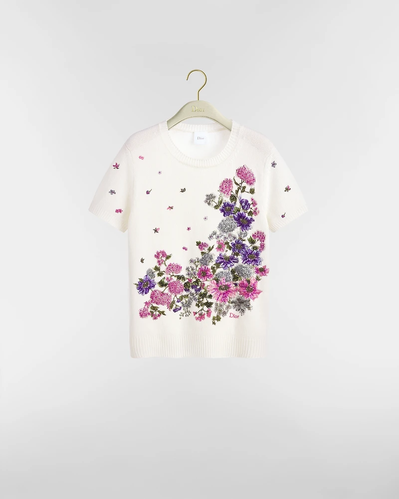 Short-Sleeved Embroidered Sweater