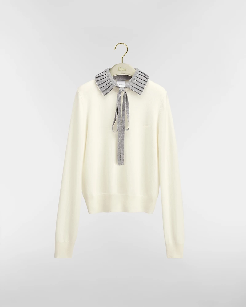 Sweater with Embroidered Collar