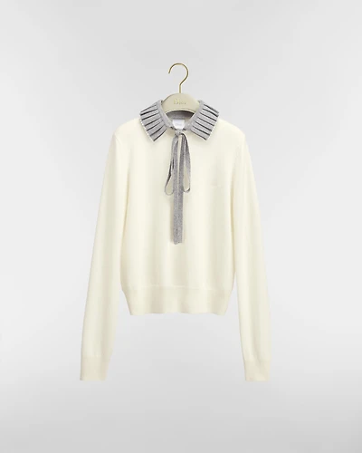 Sweater with Embroidered Collar