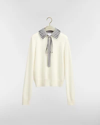 Sweater with Embroidered Collar