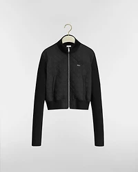 Zipped Cropped Macrocannage Jacket