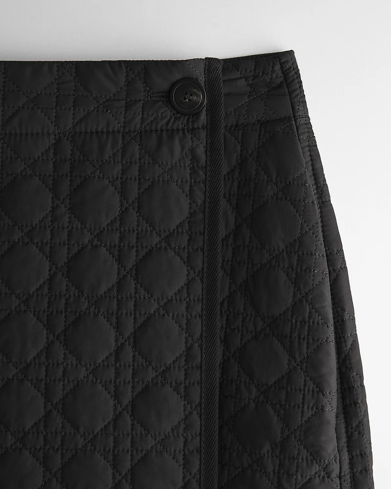Straight Macrocannage Wrap Miniskirt