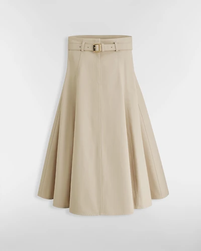 Mid-Length Belted Skirt