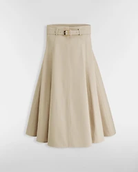Mid-Length Belted Skirt