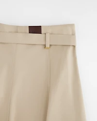 Mid-Length Belted Skirt