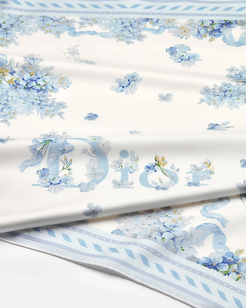 Dior Lilac Bouquet 90 Square Scarf