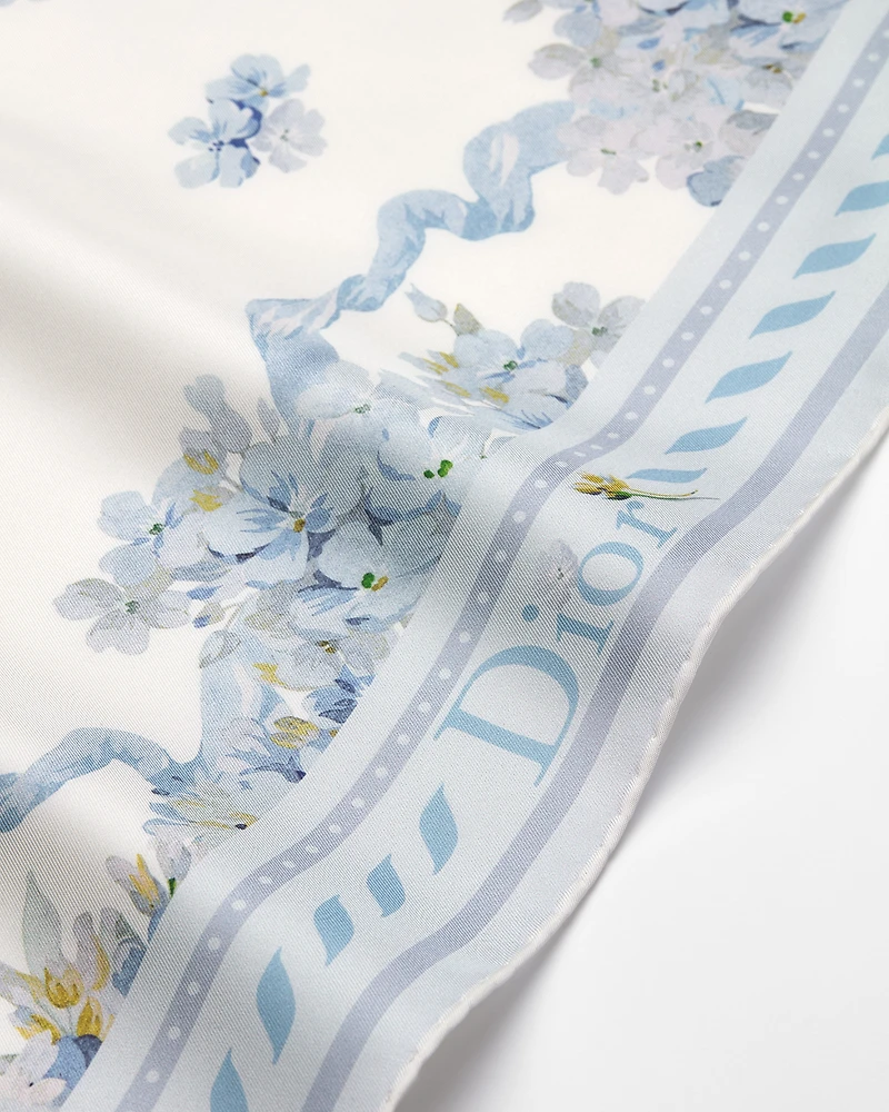 Dior Lilac Bouquet 90 Square Scarf