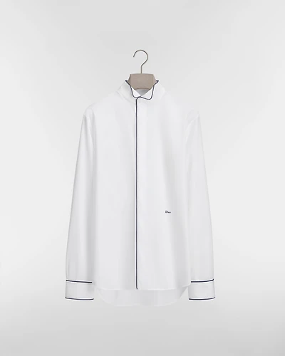 Shirt with Piping and Dior Embroidery