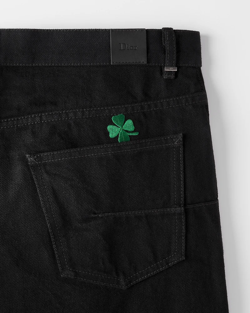 Long Regular Jeans with Dior Clover Embroideries