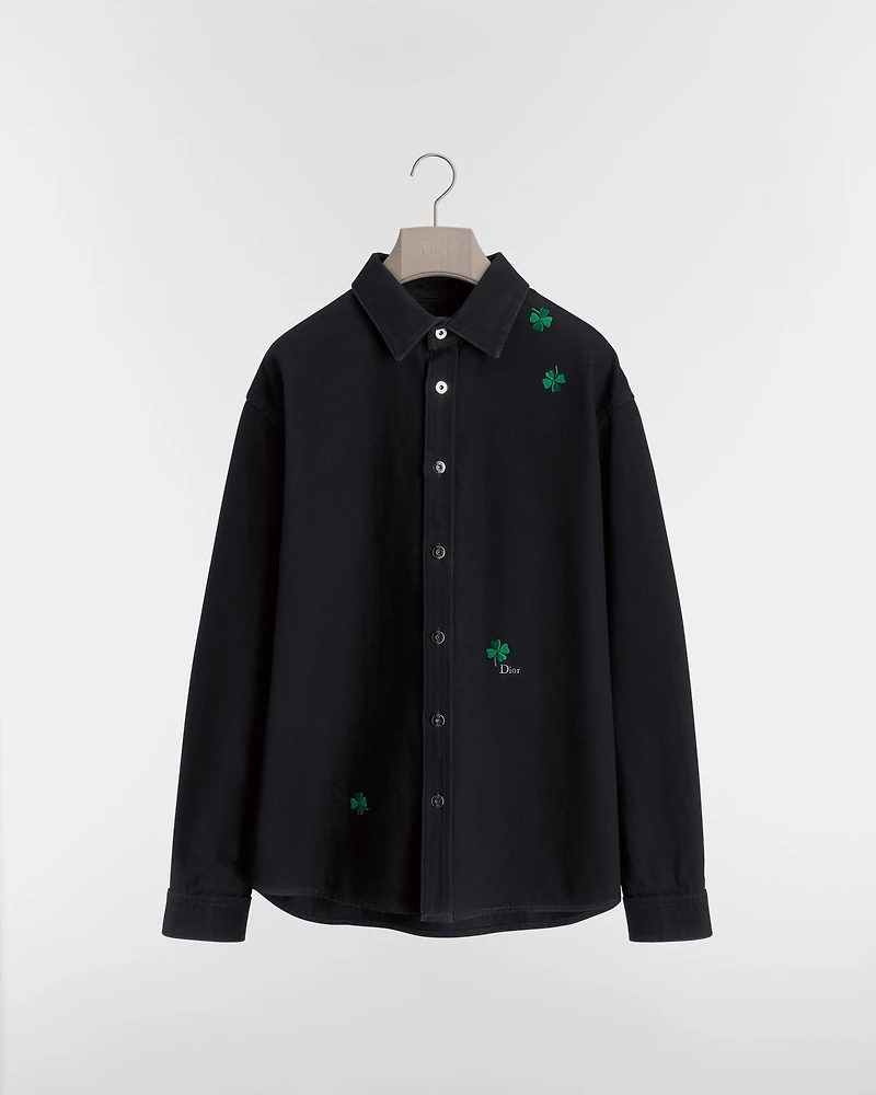 Overshirt with Dior Clover Embroidery