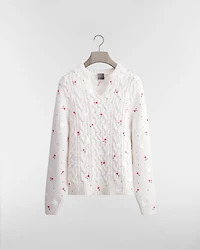 Sweater with Floral Embroidery