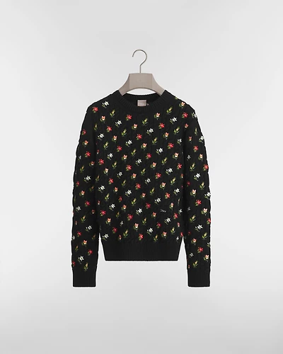 Sweater with Floral Embroidery