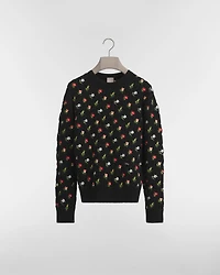 Sweater with Floral Embroidery