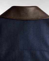 Blouson Jacket with Leather Collar