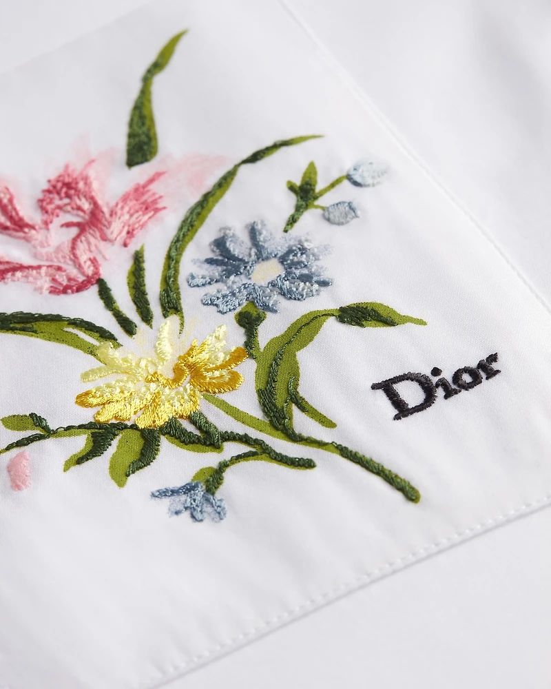 Short-Sleeved Shirt with Dior Secret Garden Embroidery