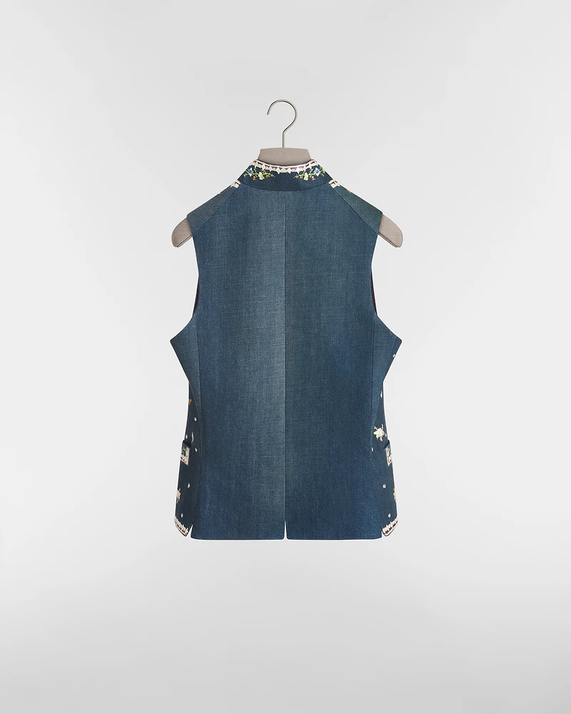 Vest with Dior Flower Embroidery