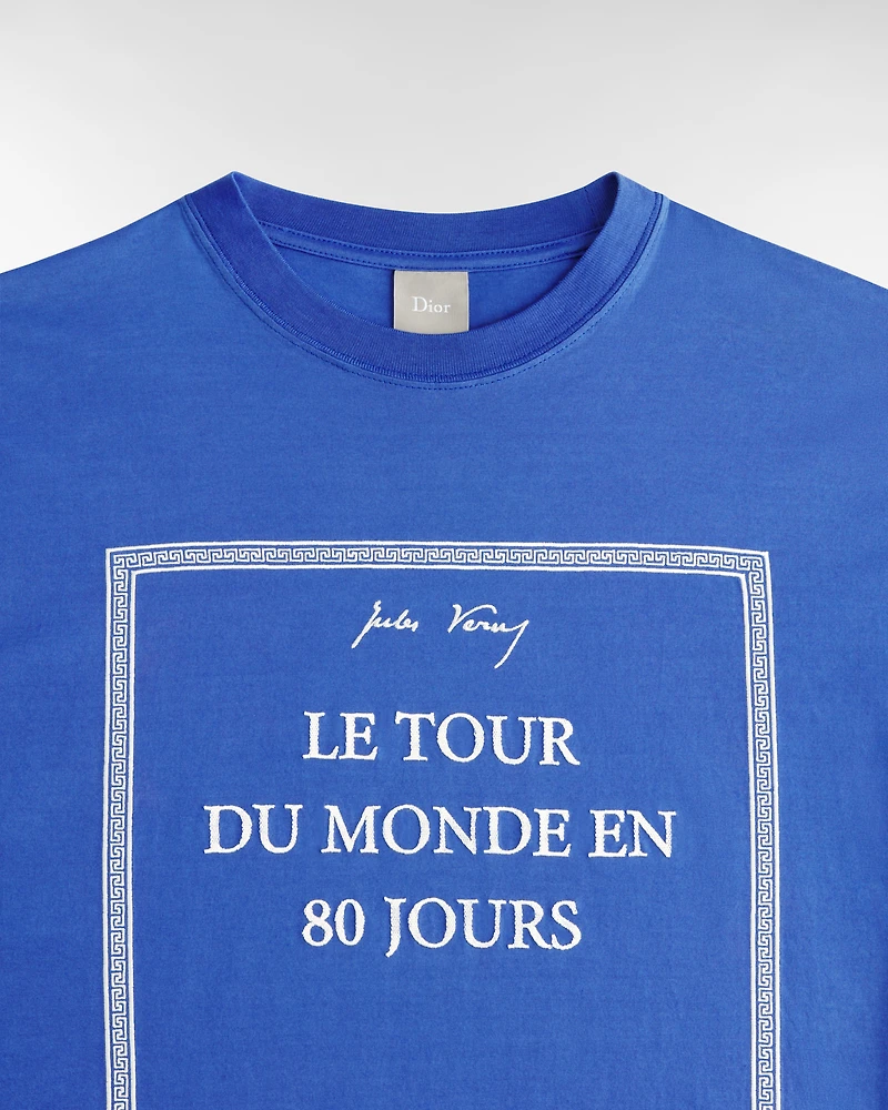 T-Shirt with Book Cover Embroidery, Relaxed Fit