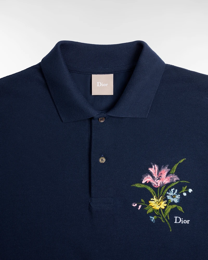 Polo Shirt with Dior Secret Garden Embroidery, Relaxed Fit