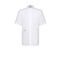 Short-Sleeved Shirt with Black Bee Embroidery