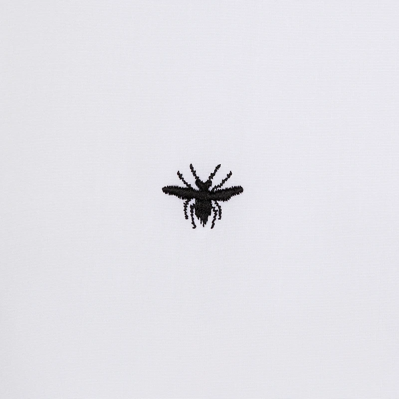 Short-Sleeved Shirt with Black Bee Embroidery