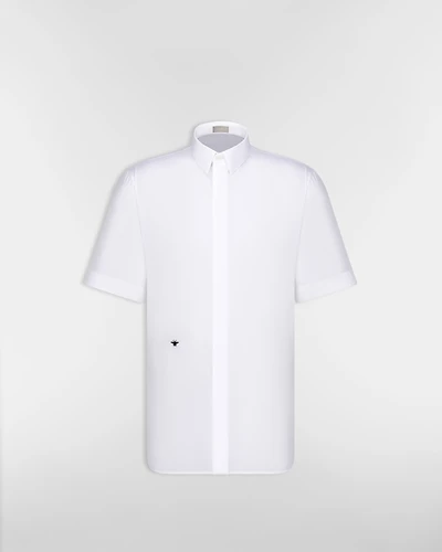 Short-Sleeved Shirt with Black Bee Embroidery