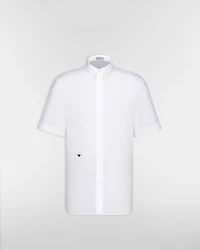 Short-Sleeved Shirt with Black Bee Embroidery